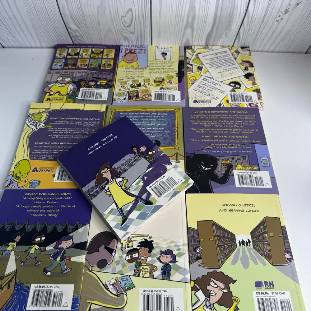 Lunch Room Lady Lot of (10) Graphic Novel 1-10 Series by Jarret J. Krosoczka